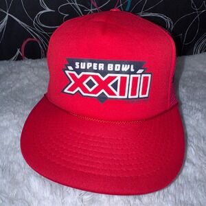 Players Super Bowl XXIII Trucker Hat Mens M/L Red Excellent 1988 Winston Promo